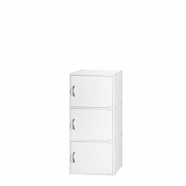 Made-To-Order 35.6 x 11.77 x 15.9 in. 3-Shelf & 3-Door Bookcase, White MA2983183